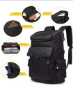 High quality outdoor school student travel luggage Adults back pack bags large capacity Black